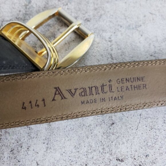 Vintage Avanti Italy 80s 90s Matte Leather Belt Black main image 6